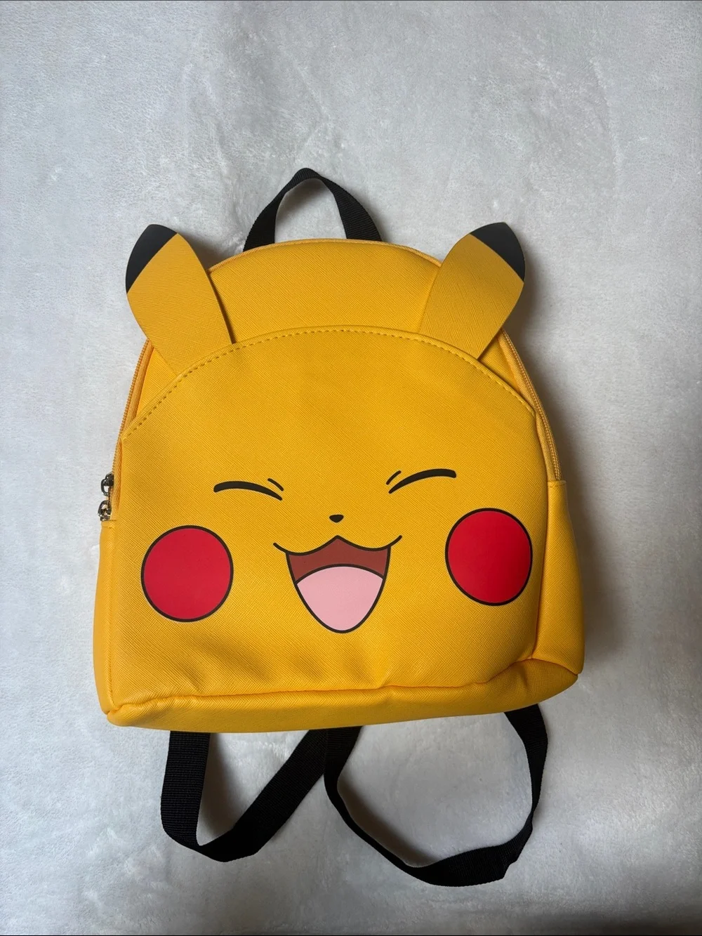 Bioworld Pokemon Pikachu Yellow Kids Character Backpack with Red Cheek Accents